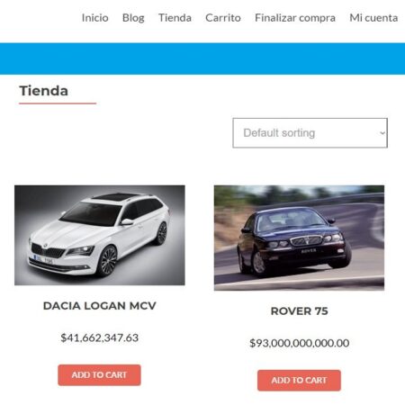 Página web básica con Ecommerce